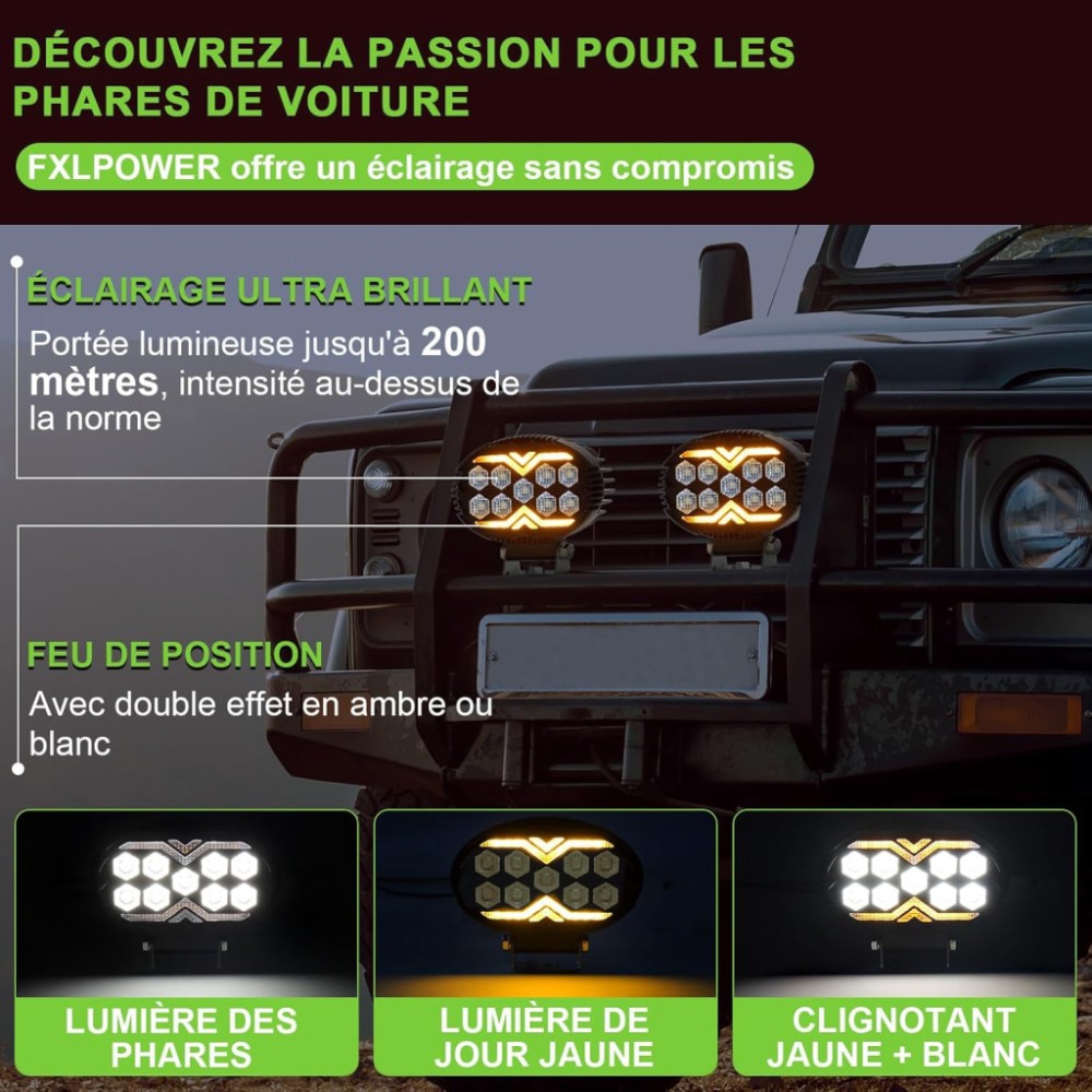 Munkalámpa, LED-es, index funkciós, ovális, 2db-os 12-60V 22W Autolife 26085