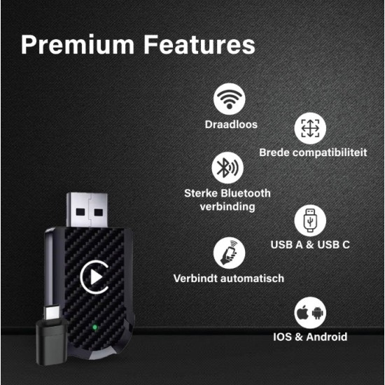 CarPlay 2in1 vezeték nélküli adapter (USB - USB Type-C) IOS/ANDROID CarPlay 2in1 vezeték nélküli adapter (USB - USB Type-C) IOS/ANDROID