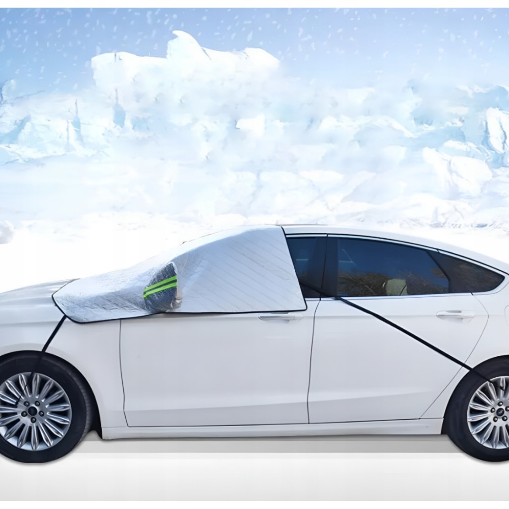 Szélvédőtakaró ponyva tükör védelemmel és mágneses rögzítéssel 145x118cm Autolife 68366