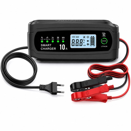 Akkumulátor töltő autóhoz/munkagéphez 12-24V - 10 A, Autolife Smart Charger
