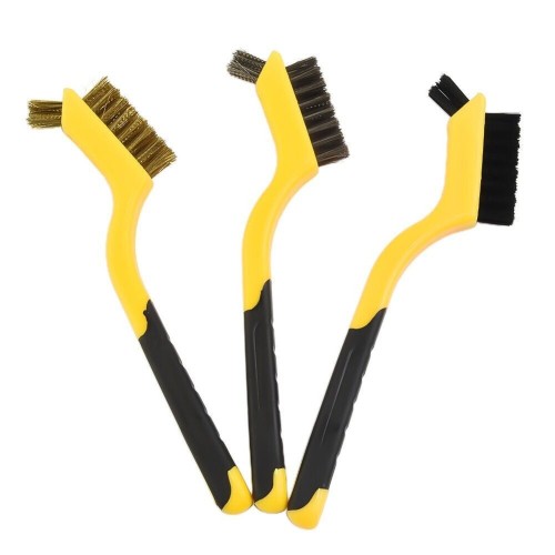 Drót- és műanyag kefe készlet (réz, műanyag, acél), 3db-os, Autolife