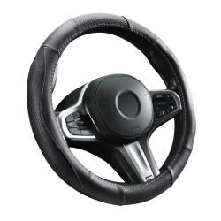 Kormányvédő, bőr, 37-39cm fekete, rózsaszín varással Autolife 01990