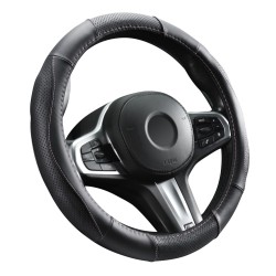 Kormányvédő, bőr, 37-39cm fekete, rózsaszín varással Autolife 01990