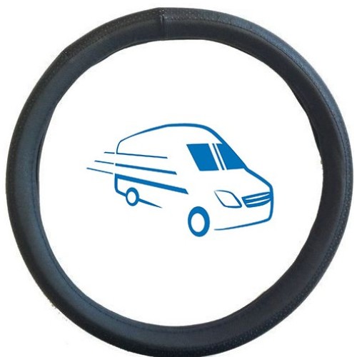 Kormányvédő, fekete, PU bőr, 47cm-es, kamionos KV-HB23518-47