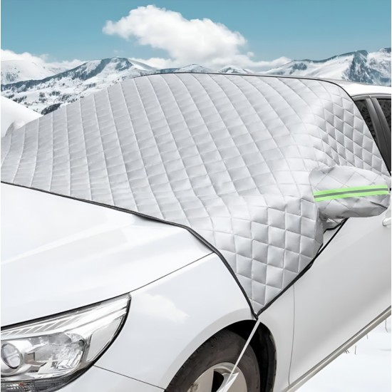 Szélvédőtakaró ponyva tükör védelemmel és mágneses rögzítéssel 145x118cm Autolife 68366