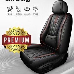 Univerzális prémium PU bőr üléshuzat garnitúra fekete-piros Autolife 02218