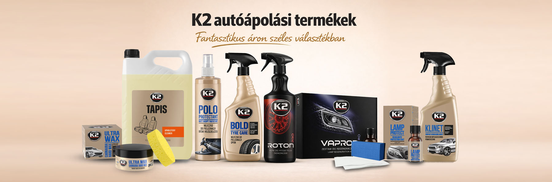 K2 Autóápolási termékek széles választékban