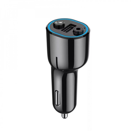 FM Transzmitter 12-24 V-os MP3 lejátszó és telefonkihangosító, AUX, USB kimenettel AFHM