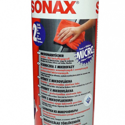 Mikroszálas, külső befejező törlőkendő 2db - 40 x 40 cm, Sonax Microfiber Cloths Exterior