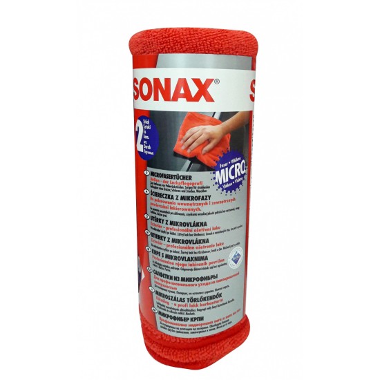 Mikroszálas, külső befejező törlőkendő 2db - 40 x 40 cm, Sonax Microfiber Cloths Exterior Mikroszálas, külső befejező törlőkendő 2db - 40 x 40 cm, Sonax Microfiber Cloths Exterior
