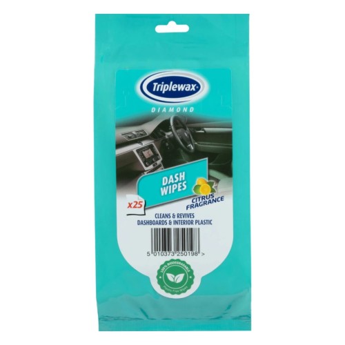 Műszerfalápoló- és tisztító kendő, citrom illatú 25db-os, Triplewax Panel Wipes