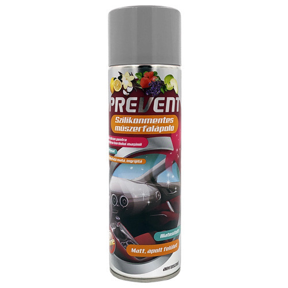 Műszerfalápoló matt spray, szilikonmentes, új autó illatú 500 ml, Prevent Silicone-Free Dashboard Aerosol