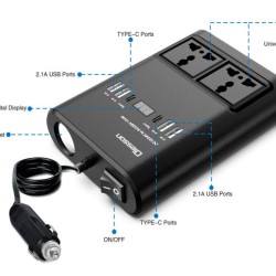 Feszültség átalakító inverter 12V és 24V-ról 230V-ra 150 Watt + USB  Autolife 13276