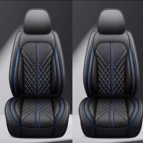 Univerzális prémium PU bőr üléshuzat garnitúra fekete-kék Autolife 02140