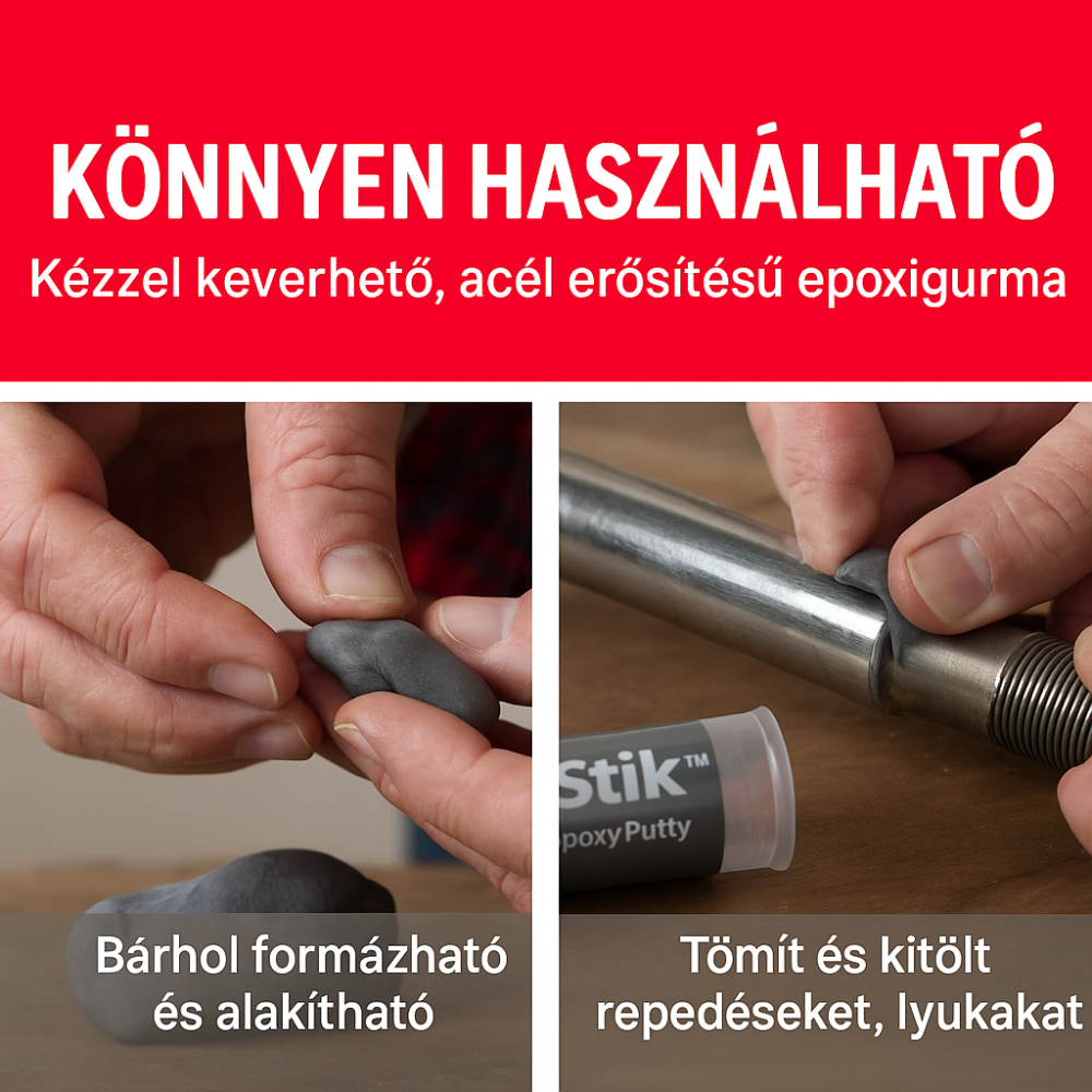 Üzemanyagtartály és hűtőjavító vaskemény prémium javító gyurma 57g J-B Weld 8267