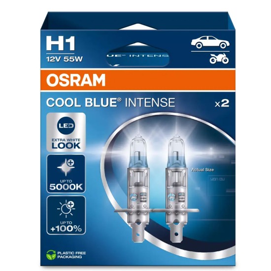 Izzó 12V/55W/H1 2db/+100% 5000K Osram Cool Blue Intense NextGen 64150CBN-HCB 