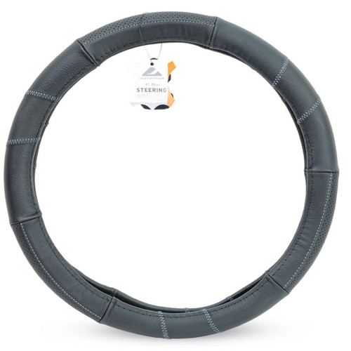 Kormányvédő 37-39cm valódi bőr, fekete-szürke AM8721