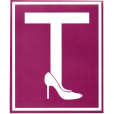 Matrica T (tanuló) betű statikus, magasarkú mintával 20x23cm Maxeed 7658