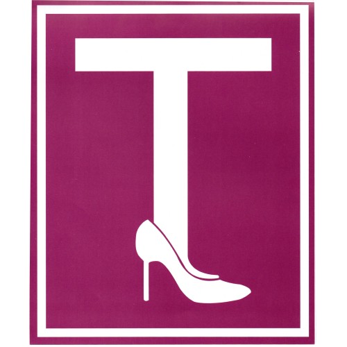 Matrica T (tanuló) betű statikus, magasarkú mintával 20x23cm Maxeed 7658