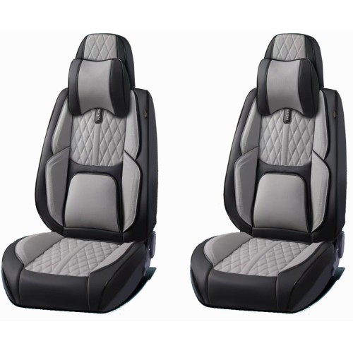 Univerzális prémium PU bőr üléshuzat garnitúra fekete-szürke Autolife 02096