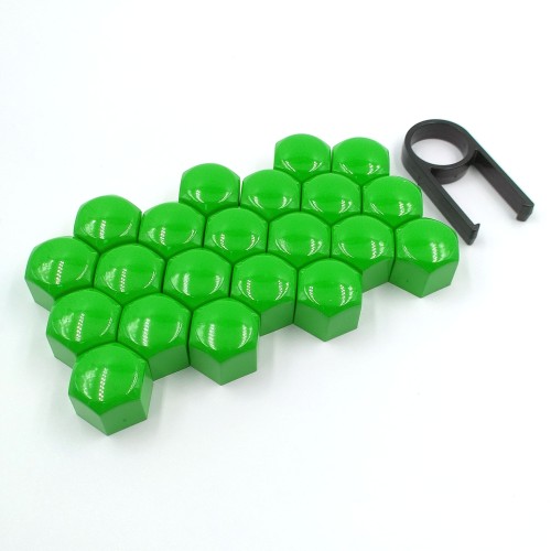 Kerékcsavar kupak szett 17mm 20+1db zöld