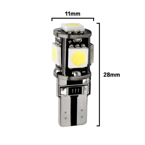 LED 12V/5W w5w CAN-BUS fehér 5db SMD párban 19209