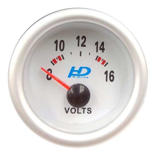 Műszer, feszültségmérő, kék ledes, 52 mm LED7701