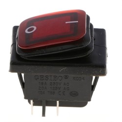 Kapcsoló, billenő (cseppmentes) pirosan világítós 12-24V ON-OFF KCD4-201 W1019