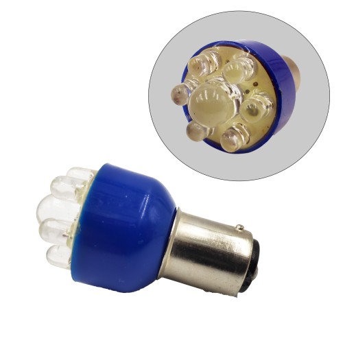 Izzó 12V Bay15D 6+1LED  21/5W többszínű 2007C-7