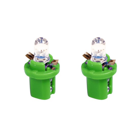 Izzó 12V műszerfalizzó LED 2db (B8,5D) zöld 58491