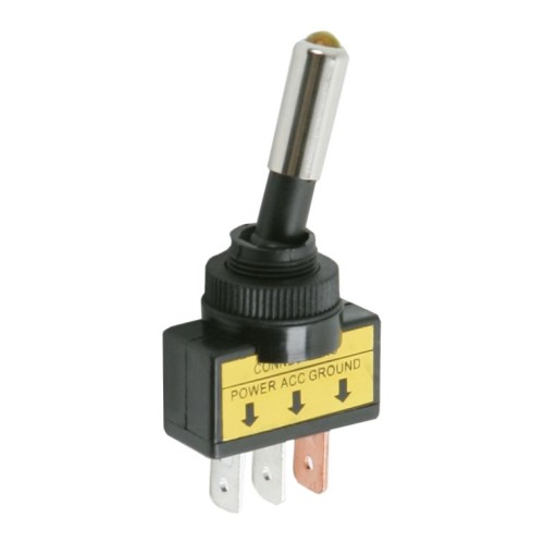 Kapcsoló 2 állású LED-es sárga 12V 20A 09058SA