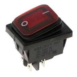 Kapcsoló, billenő (cseppmentes) pirosan világítós 12-24V ON-OFF KCD4-201 W1019