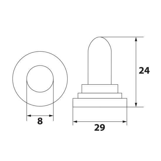 Kapcsolósapka, vízzáró 09013 16,5x26mm fekete