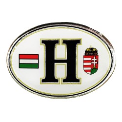 Magyar felségjelzés műgyantás matrica zászlóval és címerrel