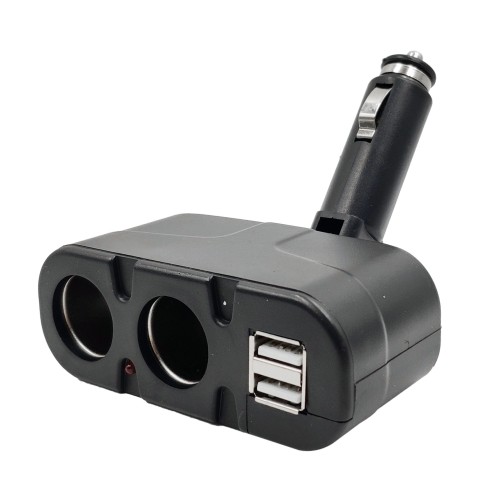 Szivargyújtó elosztó dönthető 2+2db USB 12V BM033