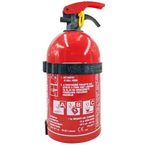 Tűzoltókészülék 1Kg porral oltó A, B, C osztály