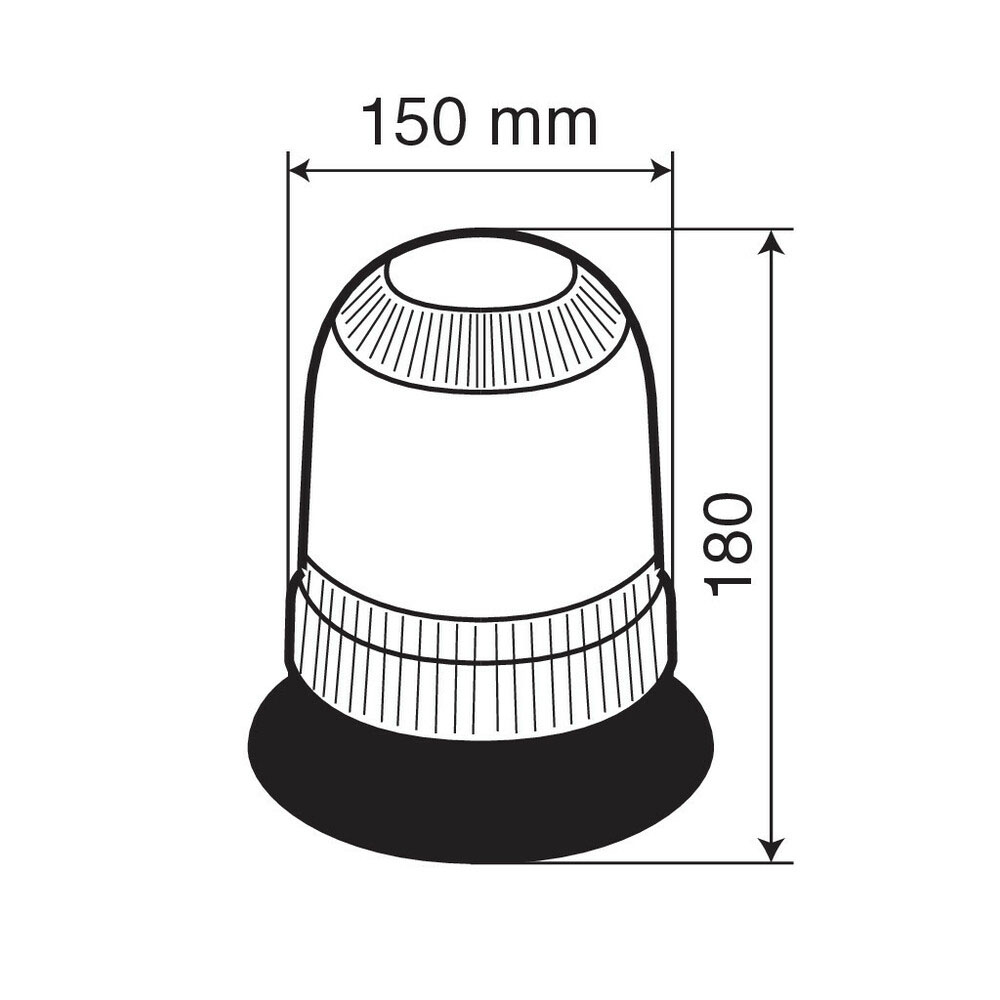 Villogófény narancssárga 12V mágneses halogén H3/55W Lampa 73024 