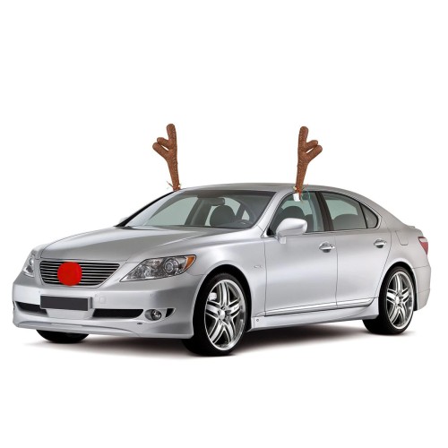 Karácsonyi szarvas agancs + piros orr autóra 56164857