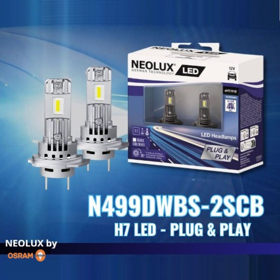LED H7/H18/12V/12W/ Cool White 6000K Neolux N499DWBS-2SCB
