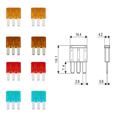 Biztosíték készlet MICRO3 8db-os CM58391
