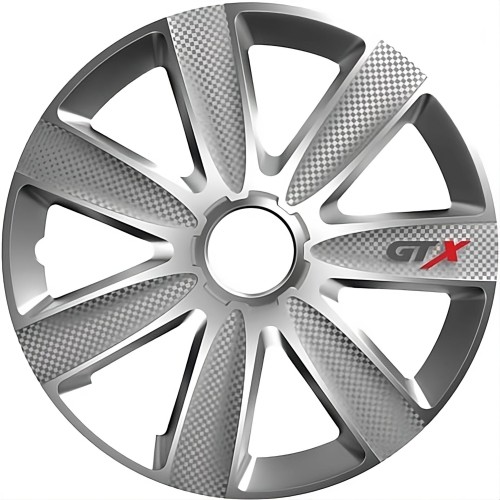Dísztárcsa (16) GTX carbon-silver 4db-os garnitúra