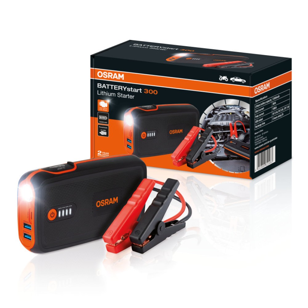 Indítás segítő egység (bikázó) power bank diesel 3000cm3-ig Osram OBSL300