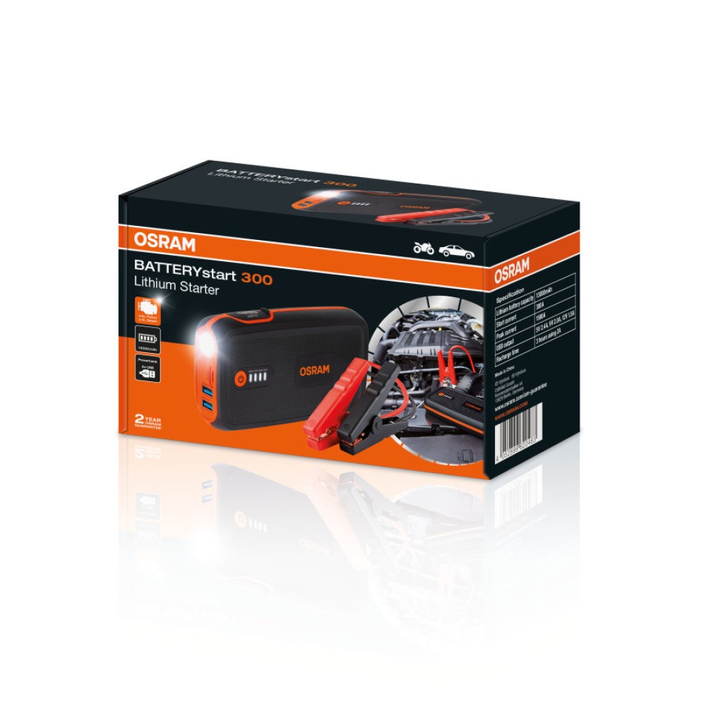 Indítás segítő egység (bikázó) power bank diesel 3000cm3-ig Osram OBSL300
