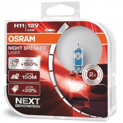 Izzó 12V/55W/H11 2db/+150% Osram Night Breaker Laser 64211NL