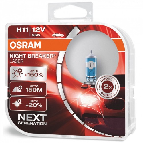 Izzó 12V/55W/H11 2db/+150% Osram Night Breaker Laser 64211NL
