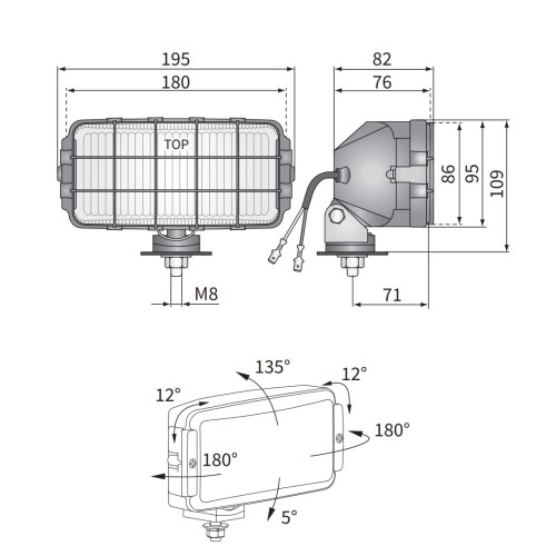 Ködlámpa szögletes nagy szúró fehér Wesem HP2.11047
