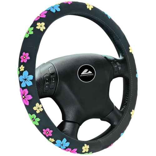 Kormányvédő 37-39cm nubuk virágmintás AM2561