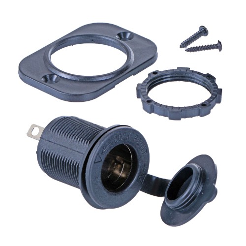 Szivargyújtó aljzat, beépíthető fedeles 12-24V/20A 96696 / 30210