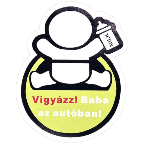 Vigyázz! Baba az autóban mágneses matrica