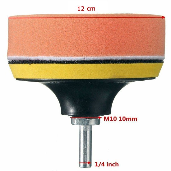 Elektromos csavarhúzóra csatlakoztatható polírozó szivacs készlet 7db-os 12cm